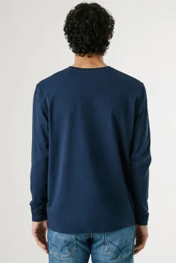 Pepe Jeans T-Shirts-T-shirt manga comprida azul