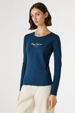 Pepe Jeans T-Shirts-T-shirt manga comprida azul