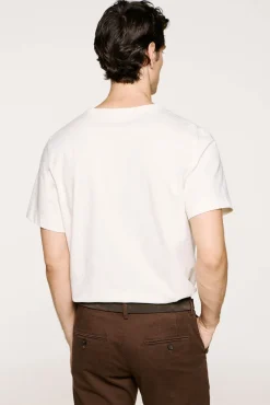 Selected T-Shirts-T-shirt manga em colaboração com a PANAM Branco