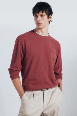 Springfield T-Shirts-T-shirt manga manga dupla mescla rosa