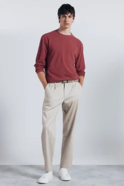 Springfield T-Shirts-T-shirt manga manga dupla mescla rosa