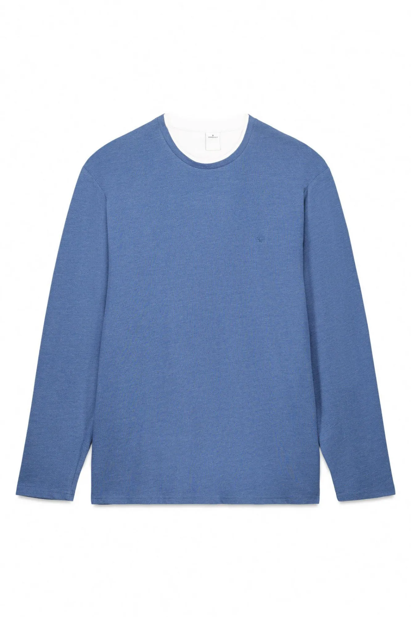 Springfield T-Shirts-T-shirt manga manga dupla mescla azul