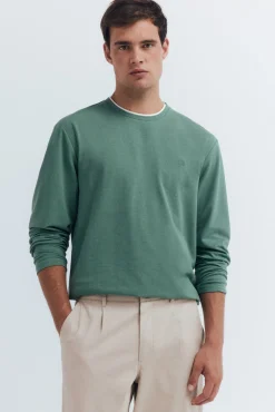 Springfield T-Shirts-T-shirt manga manga dupla mescla verde