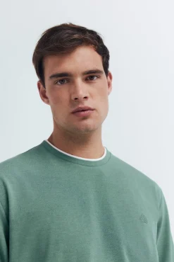 Springfield T-Shirts-T-shirt manga manga dupla mescla verde