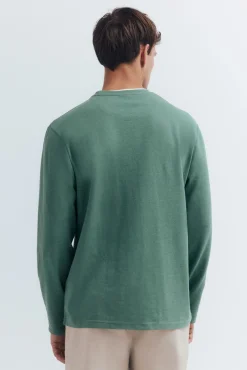 Springfield T-Shirts-T-shirt manga manga dupla mescla verde