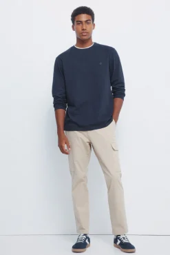 Springfield T-Shirts-T-shirt manga manga dupla mescla azul