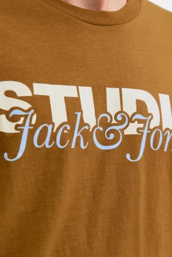 Jack & Jones T-Shirts-T-shirt manga Studio castanho