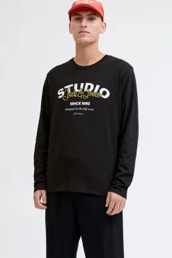 Jack & Jones T-Shirts-T-shirt manga Studio preto