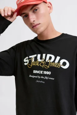 Jack & Jones T-Shirts-T-shirt manga Studio preto