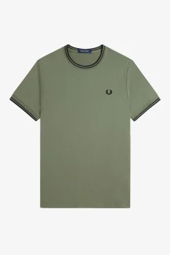 Fred Perry T-Shirts-T-shirt masculina de manga curta Verde