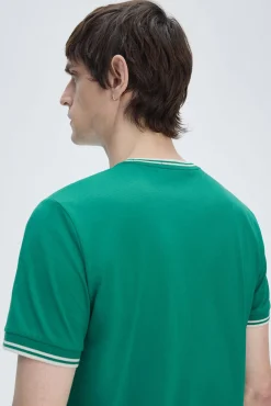 Fred Perry T-Shirts-T-shirt masculina de manga curta Verde