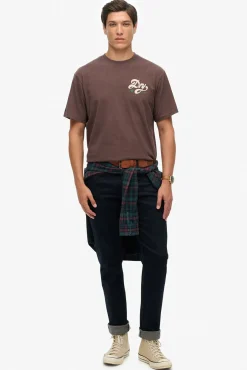 Superdry T-Shirts-T-shirt oversized castanho
