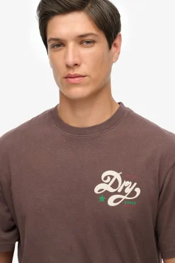 Superdry T-Shirts-T-shirt oversized castanho