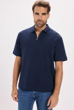 Jack & Jones T-Shirts-T-shirt polo com fecho-éclair Azul