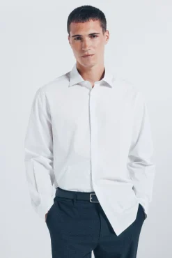 Springfield Camisas-T-shirt popelina riscas azul