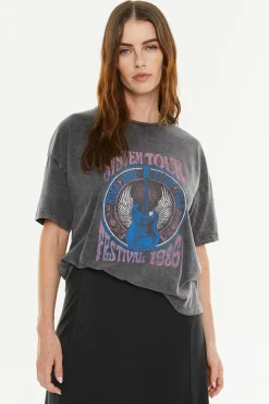 Systemaction T-Shirts-T-shirt posicional de guitarra cinzento