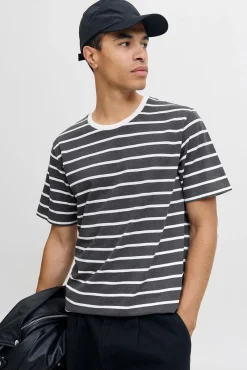 Jack & Jones T-Shirts-T-shirt riscas Cinzento