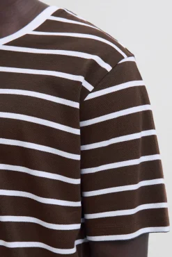 Jack & Jones T-Shirts-T-shirt riscas Castanho