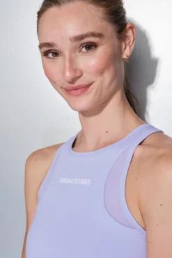 Dash and Stars T-Shirts-T-shirt sem mangas justa lilás rosa