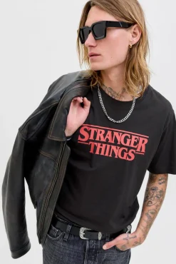 Jack & Jones T-Shirts-T-shirt Stranger Things preto