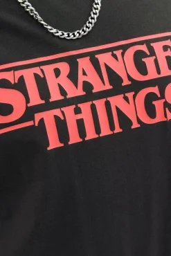 Jack & Jones T-Shirts-T-shirt Stranger Things preto