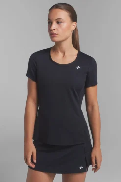 Dash and Stars T-Shirts-T-shirt transpirável preta preto