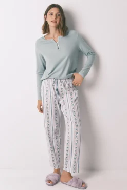 Women'secret T-Shirts-T-shirt 100% algodão de manga manga verde