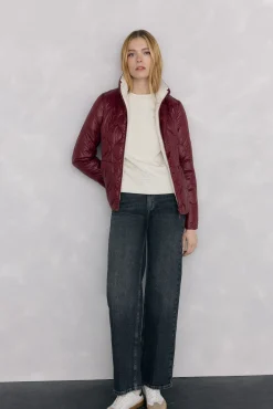 Pedro del Hierro Sobretudos|Casacos-Ultralight curto reversível Bordeaux