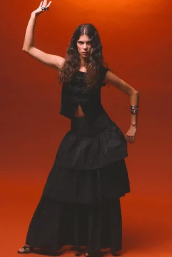 Pedro del Hierro Coletes-Veludo de colete Preto