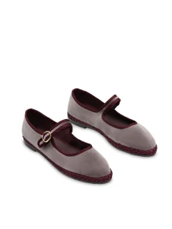 Flabelus Sabrinas|Rasos-Veludo Mary Jane Cinzento