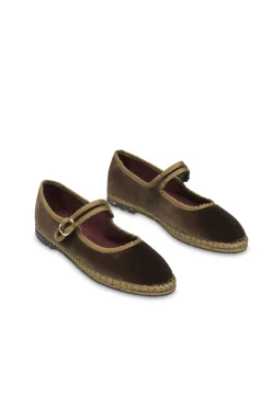 Flabelus Sabrinas|Rasos-Veludo Mary Janes Castanho