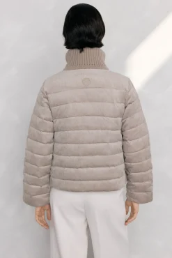 Pedro del Hierro Sobretudos|Casacos-Veludo veludo curto ultraleve Beige