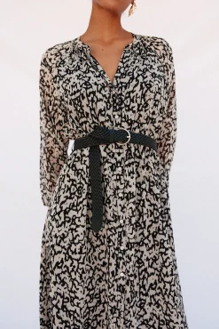 Cortefiel Vestidos-Vestido camisa estampado com cinto Multicolorido