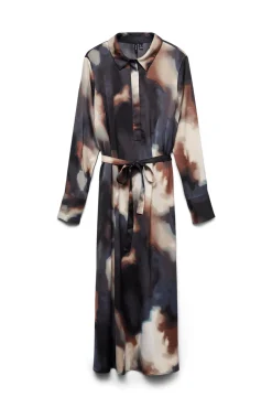 Vero Moda Vestidos-Vestido camisa midi Preto