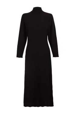 Slowlove Vestidos-Vestido canelado de gola alta Preto