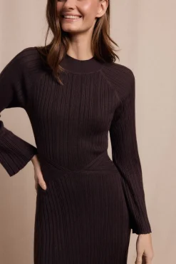 Slowlove Vestidos-Vestido canelado Perkins Castanho