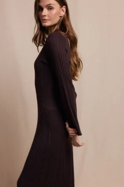 Slowlove Vestidos-Vestido canelado Perkins Castanho