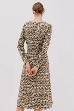 Cortefiel Vestidos-Vestido cinto Tostado