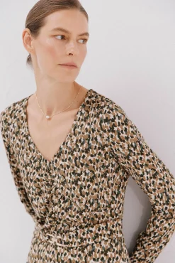 Cortefiel Vestidos-Vestido cinto Tostado