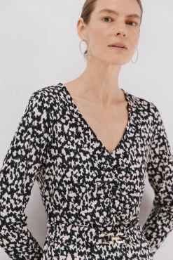 Cortefiel Vestidos-Vestido cinto Impress&atilde;o