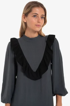 Cuplé Vestidos-Vestido com babados Cinzento