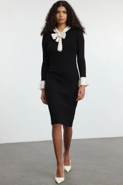 Trendyol Vestidos-Vestido com detalhe de laço preto