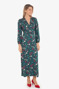 Cuplé Vestidos-Vestido com estampado asiática Multicolorido