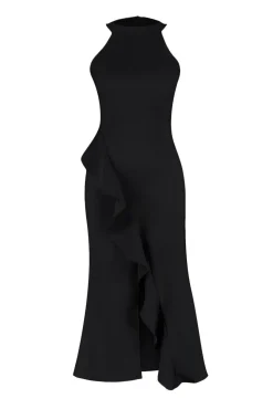 Trendyol Vestidos-Vestido com folhos preto