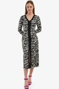 Cuplé Vestidos-Vestido com malha Impress&atilde;o