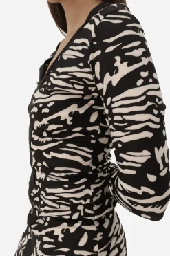 Cuplé Vestidos-Vestido com malha Impress&atilde;o