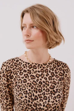 Cortefiel Vestidos-Vestido com peito franzido Tostado