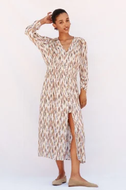 Cortefiel Vestidos-Vestido comprido estampado Multicolorido