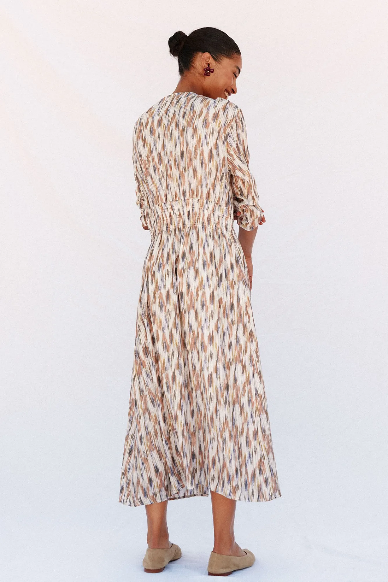 Cortefiel Vestidos-Vestido comprido estampado Multicolorido