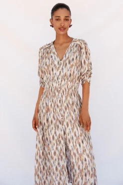 Cortefiel Vestidos-Vestido comprido estampado Multicolorido